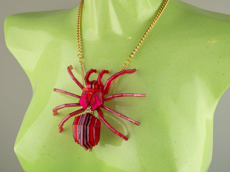 Tarantula Statement Necklace - Lunar Red