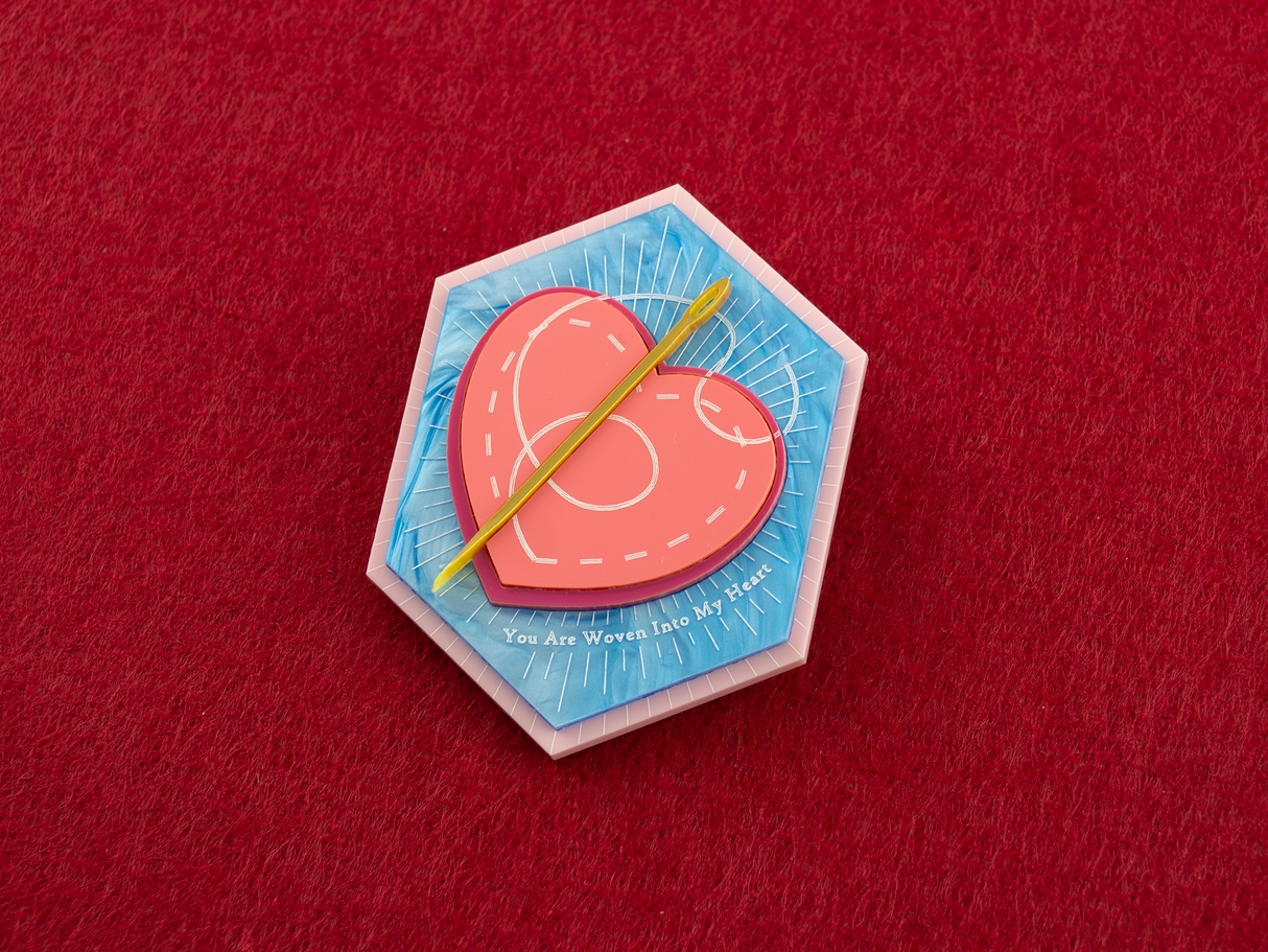 ‘You Are Woven Into My Heart’ Brooch - Sky Blue