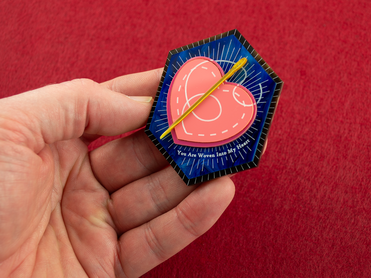 ‘You Are Woven Into My Heart’ Brooch - Midnight Blue