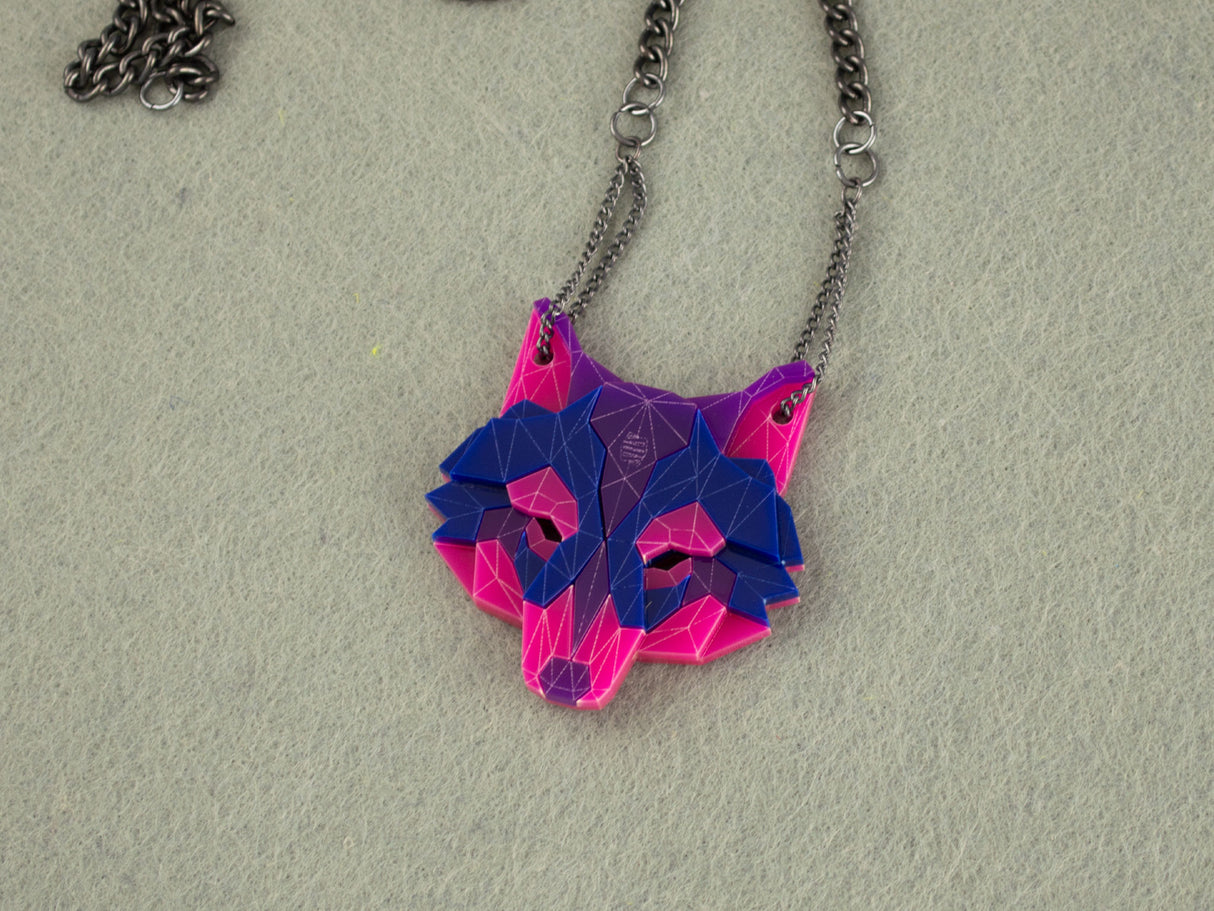 Wolf Head Necklace - Nightcrawler