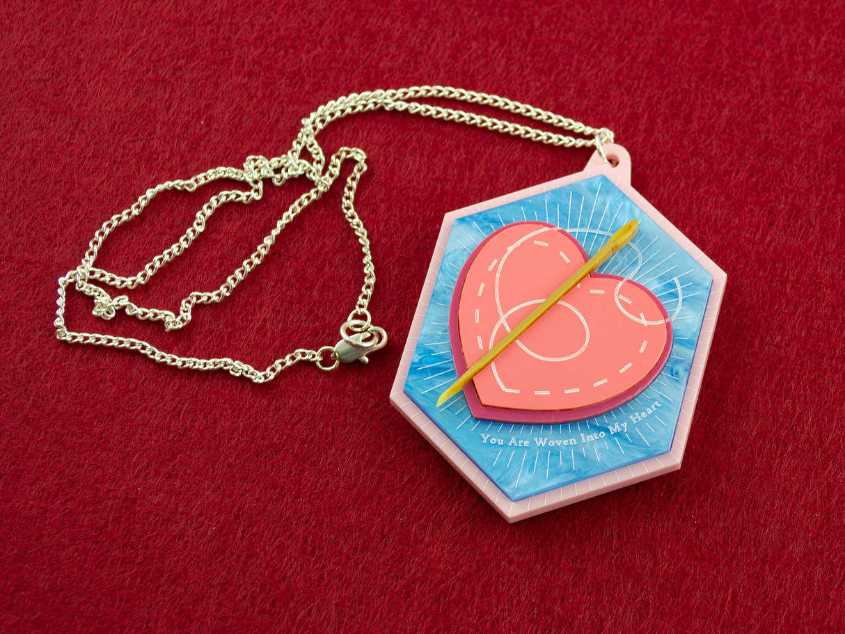 ‘You Are Woven Into My Heart’ Pendant - Sky Blue