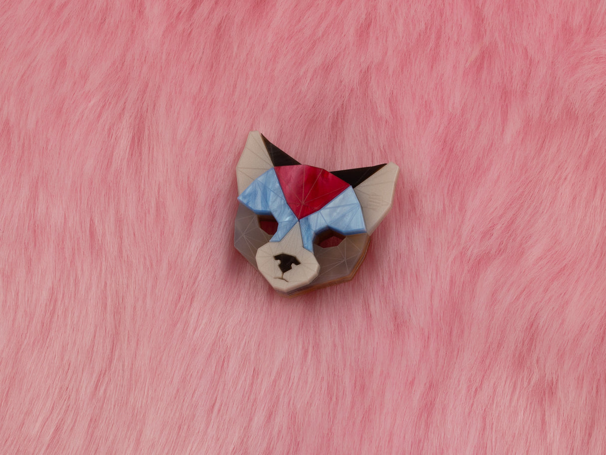 Black Cat Head Brooch - Regency