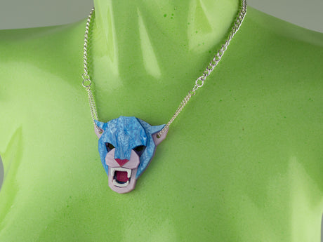 Jaguar Head Necklace - Water Lilies