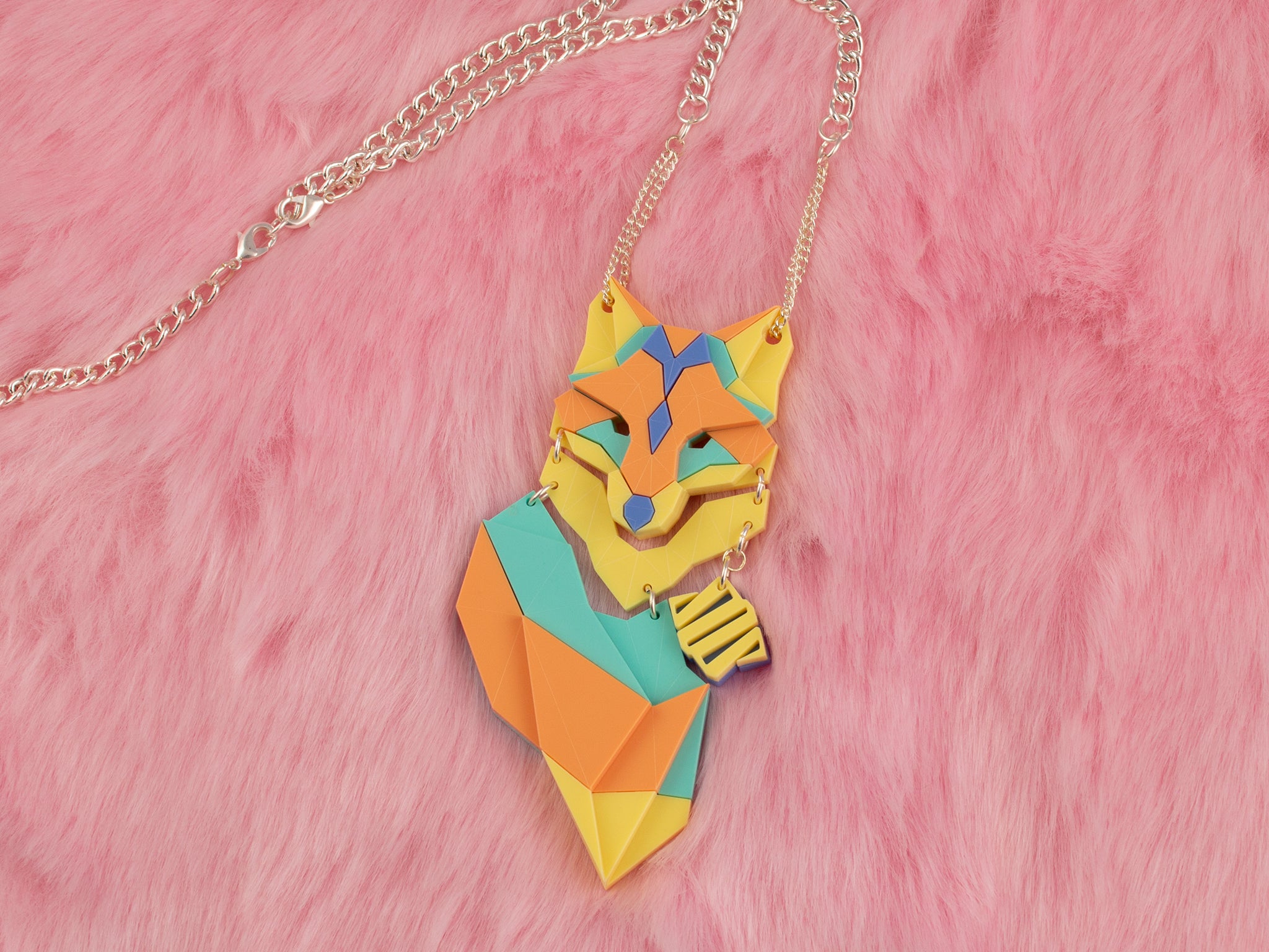 Geometric fox necklace hotsell