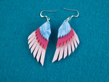 Swan Wing Earrings - Water Lilies