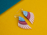 Swan Wing Earrings - Water Lilies