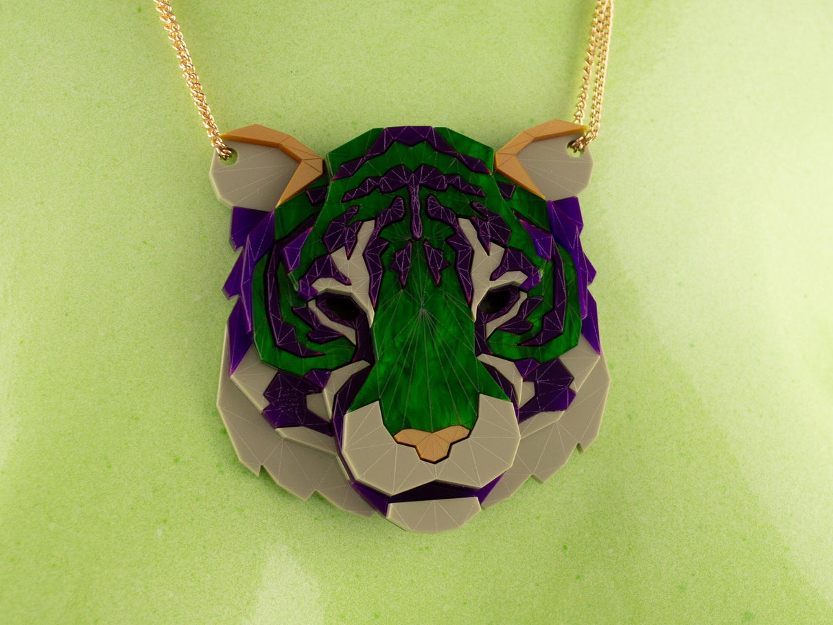 Tiger Head Necklace - King Cobra
