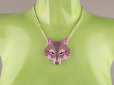 Wolf Head Necklace - Lavender Kiss