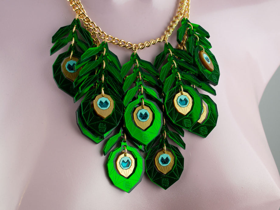 Large Peacock Feather Necklace by Emma White – Emma White & The Jewellery  Makers